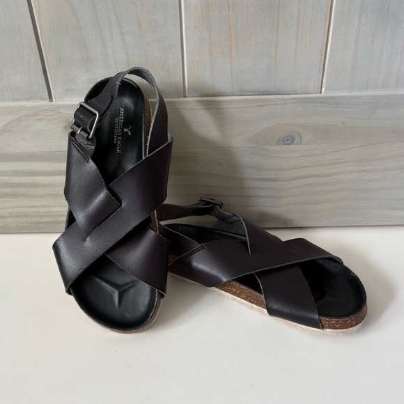 American Eagle Outfitters Black Leather Sandals - Picture 3 of 9